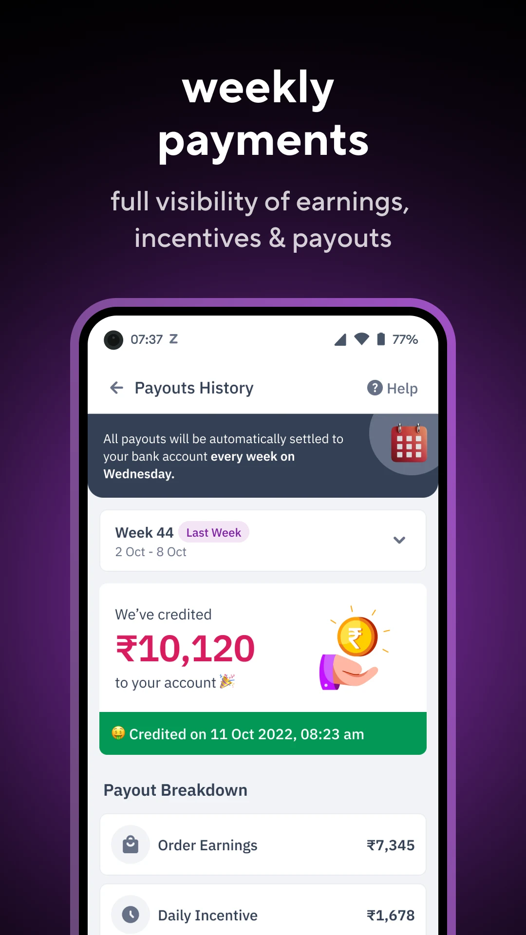 Zepto Delivery Partner App screenshot